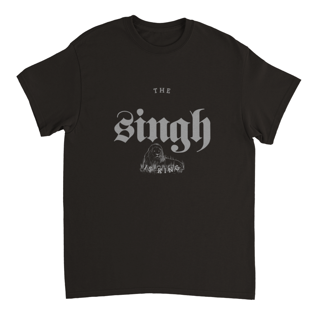 Singh is King Desi Punjabi Heavyweight Mens Crewneck T-shirt
