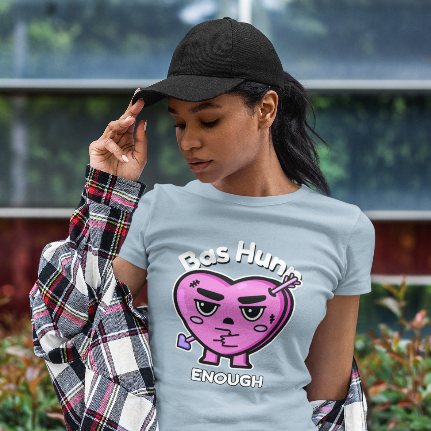 Bas hunn Enough Heavyweight Women Crewneck T-shirt