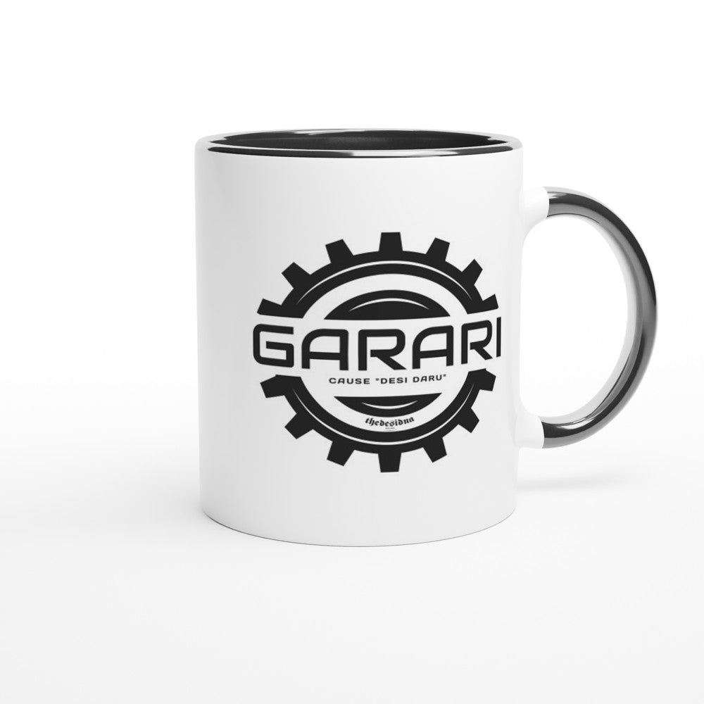 Garari White 11oz Ceramic Mug with Color Inside