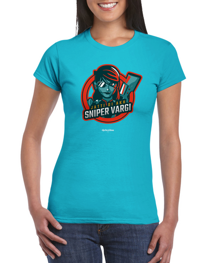 Jatti Di Akh Sniper Wargi Womens Crewneck T-shirt