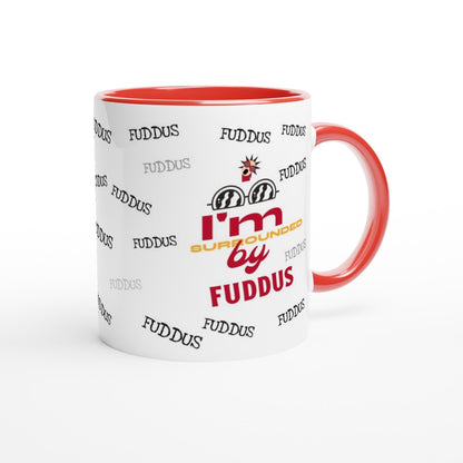 I am Surrounded by Fuddus funny Punjabi Mug White 11oz Ceramic Mug with Color Inside