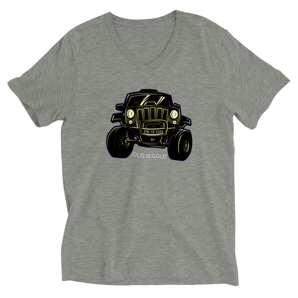 Jeep Old is Gold Premium Mens V-Neck T-shirt