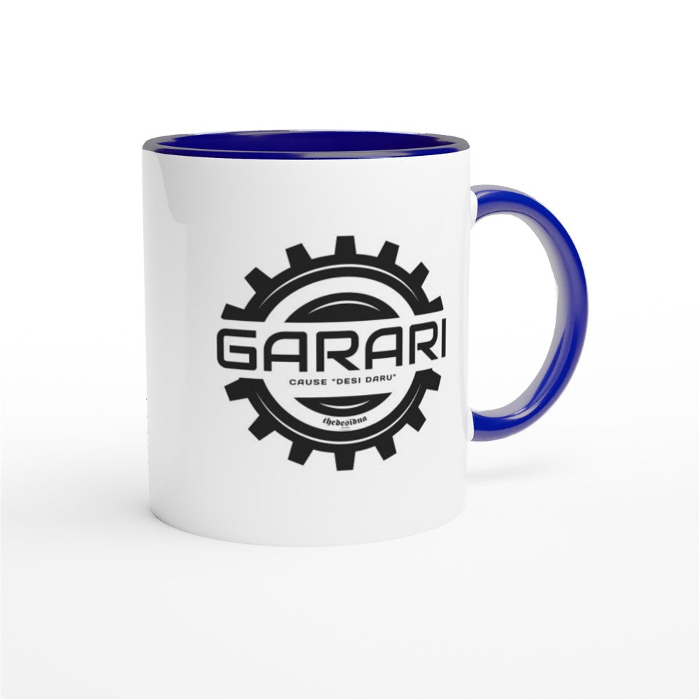 Garari White 11oz Ceramic Mug with Color Inside