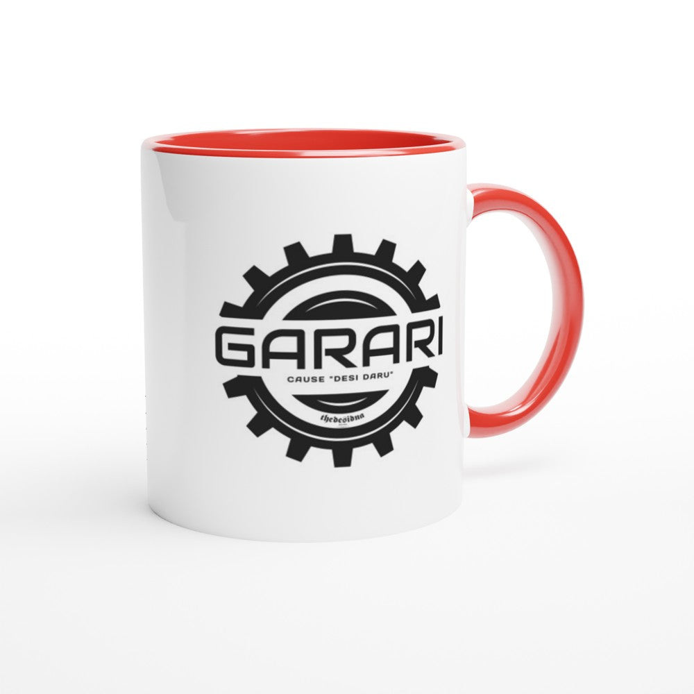 Garari White 11oz Ceramic Mug with Color Inside