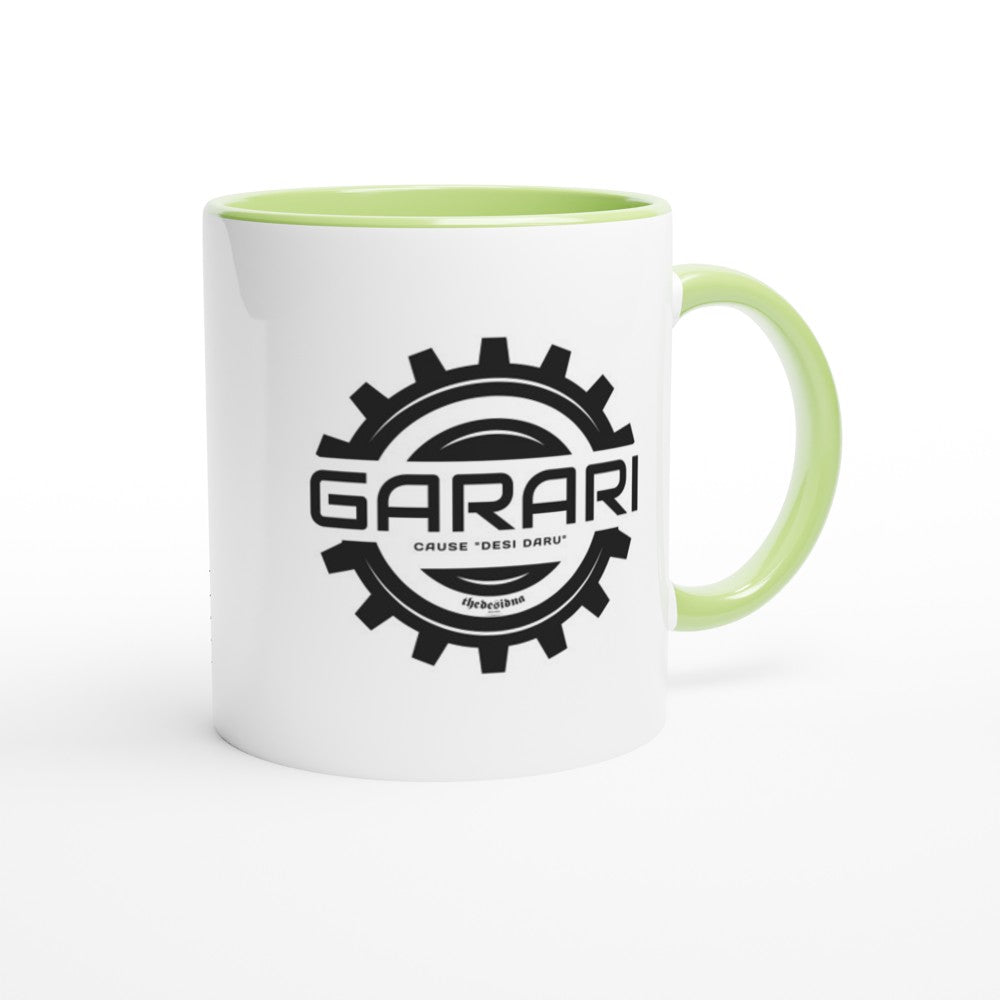 Garari White 11oz Ceramic Mug with Color Inside