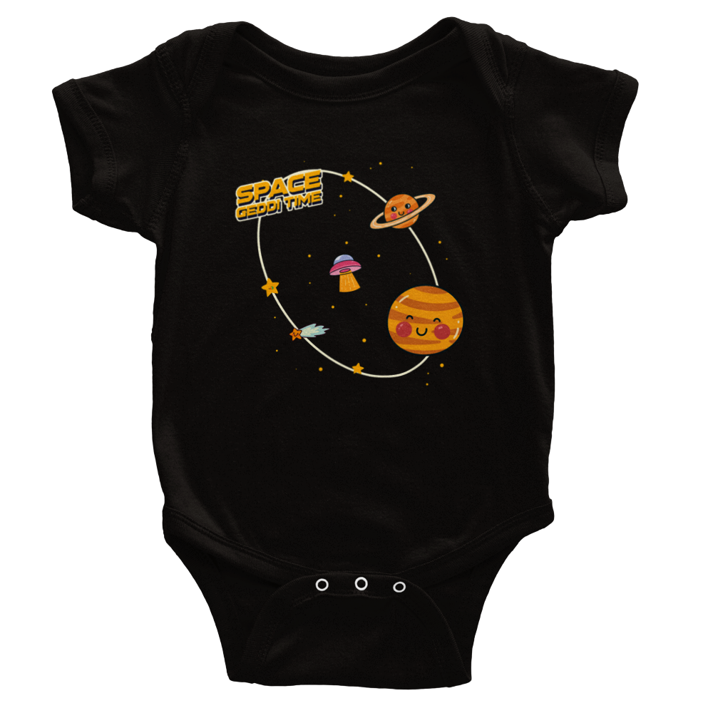Space Gedi Time Classic Baby Short Sleeve Onesies 6 months to 12 months